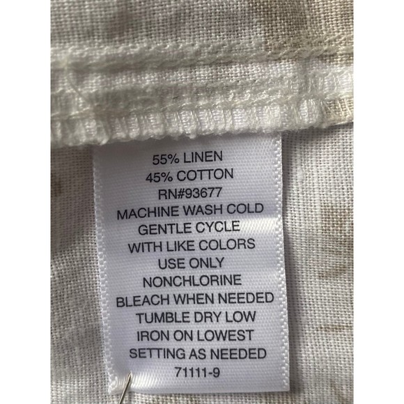 Liz Claiborne Linen & Cotton mix media casual floral pants pullon flat front 2XL - Picture 8 of 8